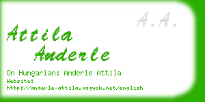 attila anderle business card